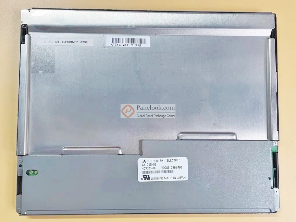 Mitsubishi AA104SH02 original panel, rear view with manufacturer label