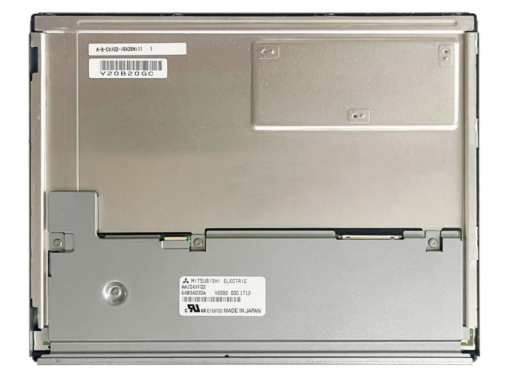 Mitsubishi AA104XF02 original panel, rear view with manufacturer label