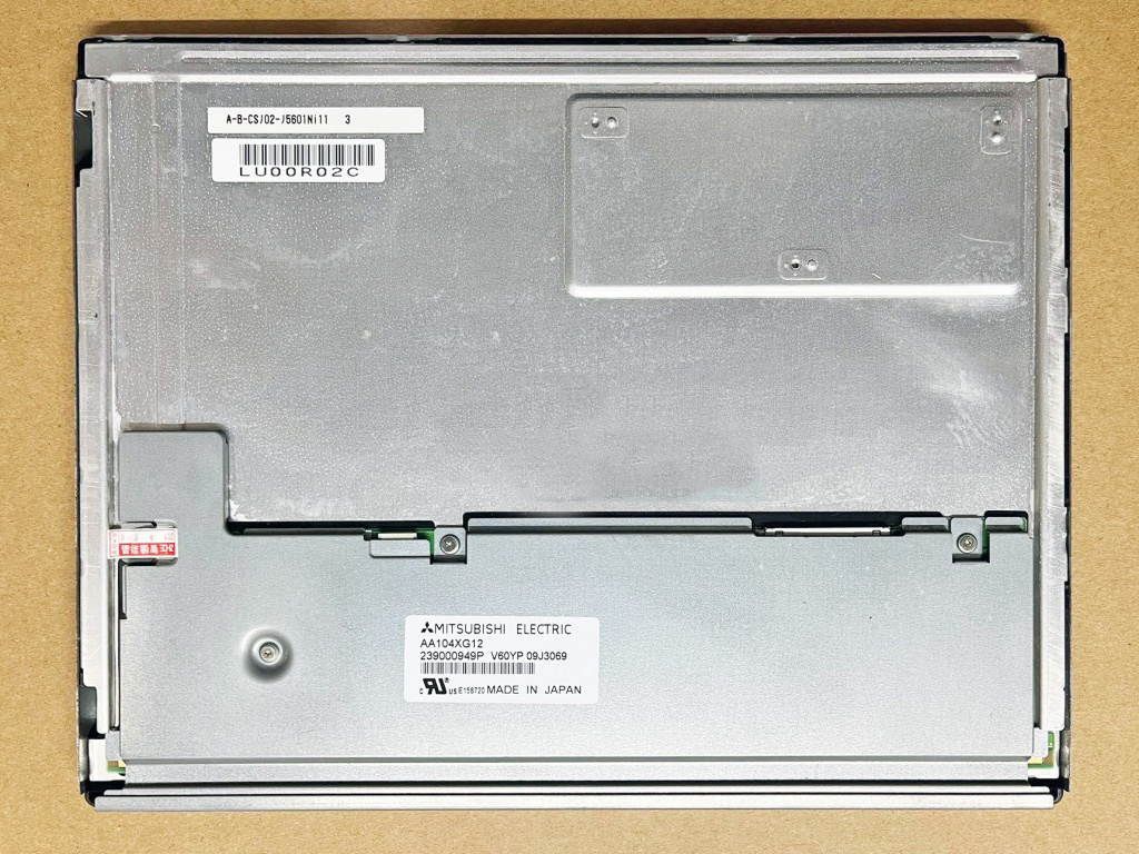 Mitsubishi AA104XG12 original panel, rear view with manufacturer label