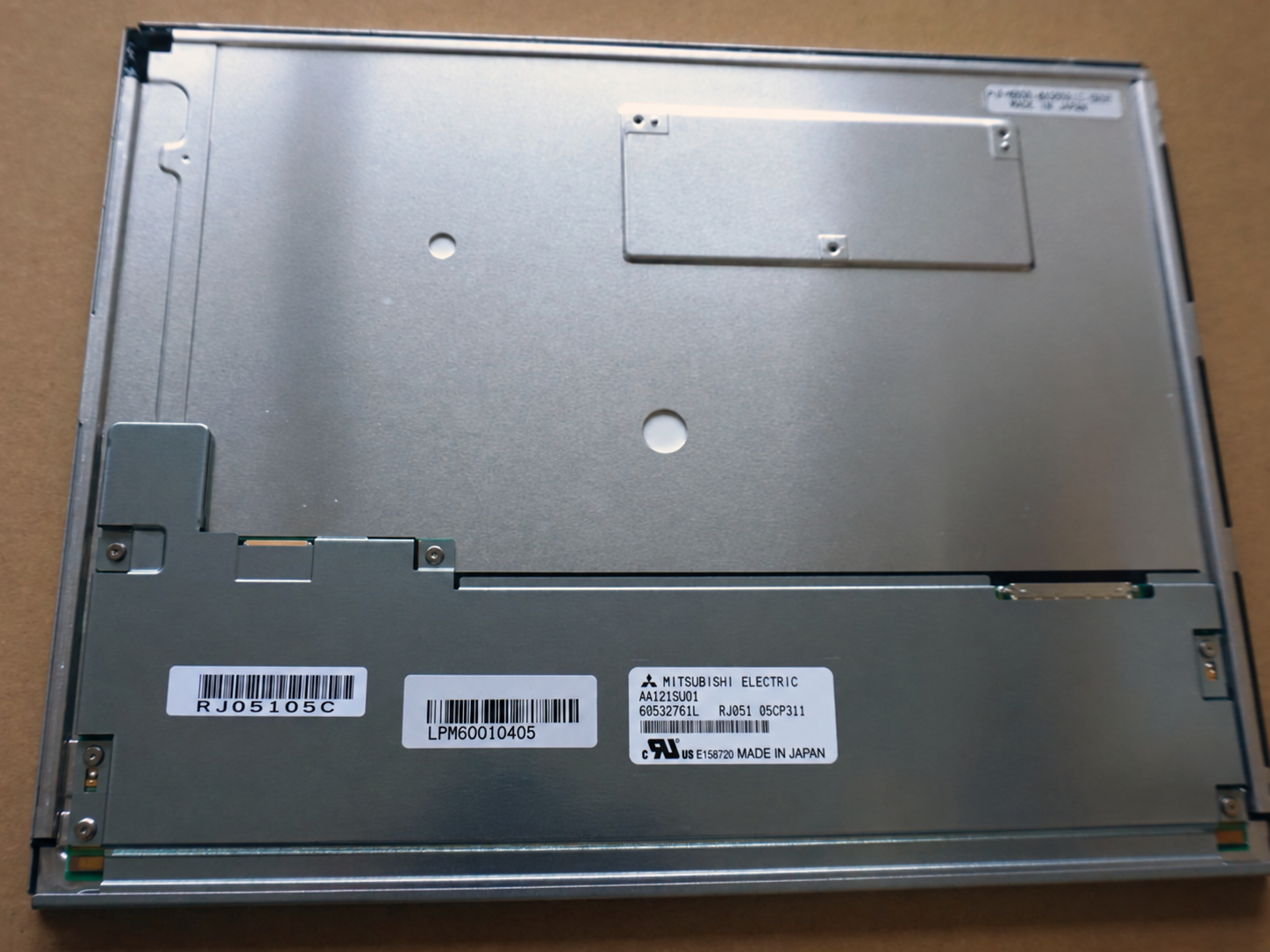 Mitsubishi AA121SU01 original panel, rear view with manufacturer label