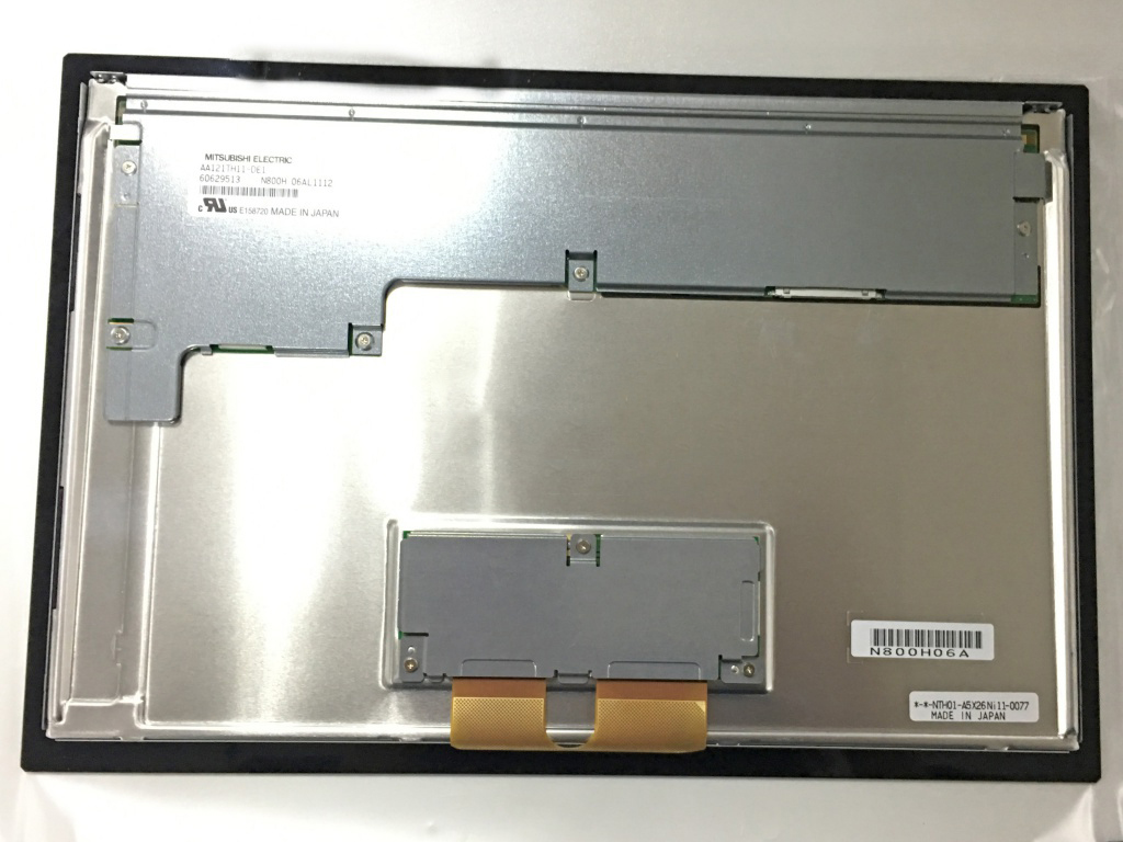 Mitsubishi AA121TH11-DE1 original panel, rear view with manufacturer label