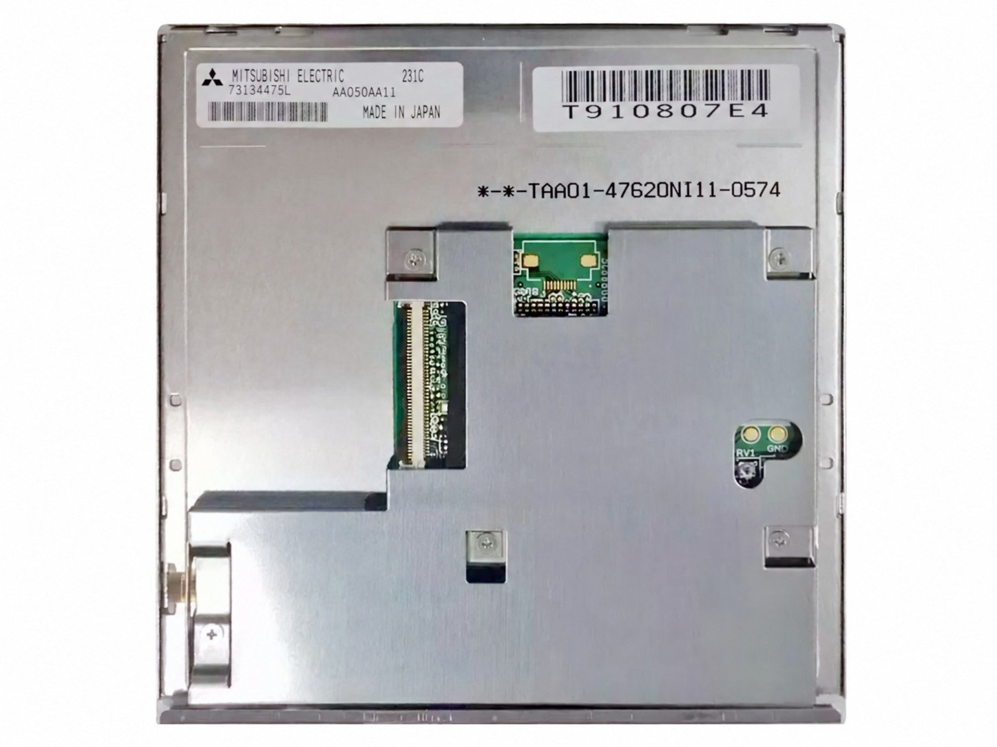 Mitsubishi AA050AA11 retouched reference panel, rear view with manufacturer label