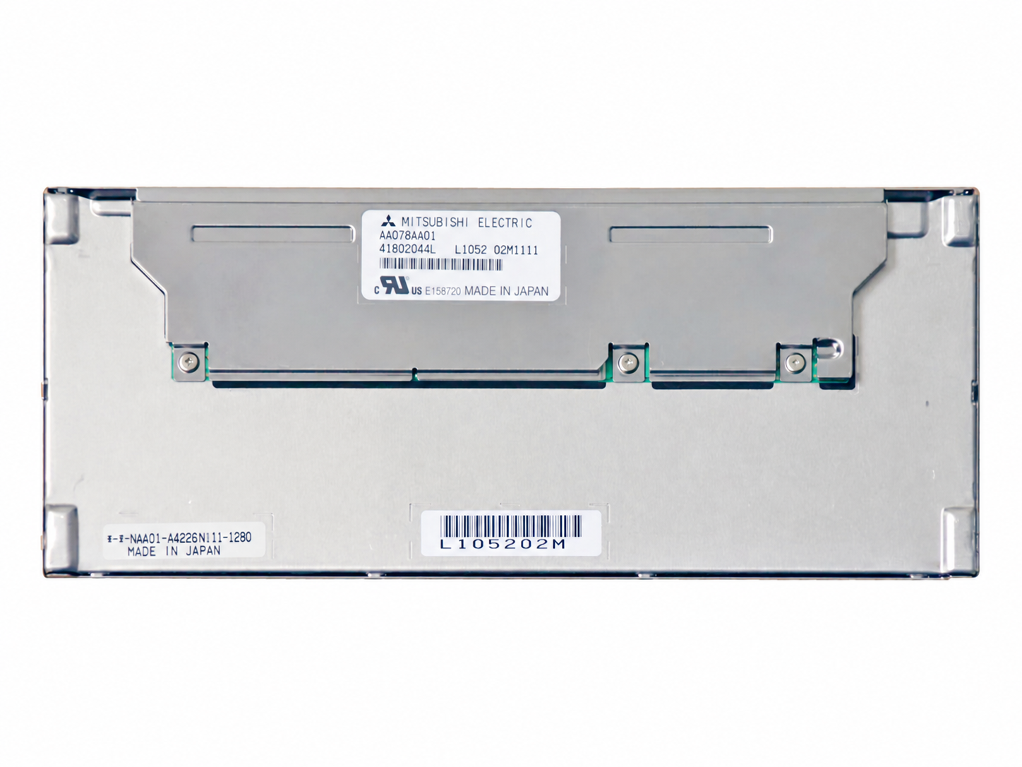 AA078AA01 rear-view reference with model label and circuit board