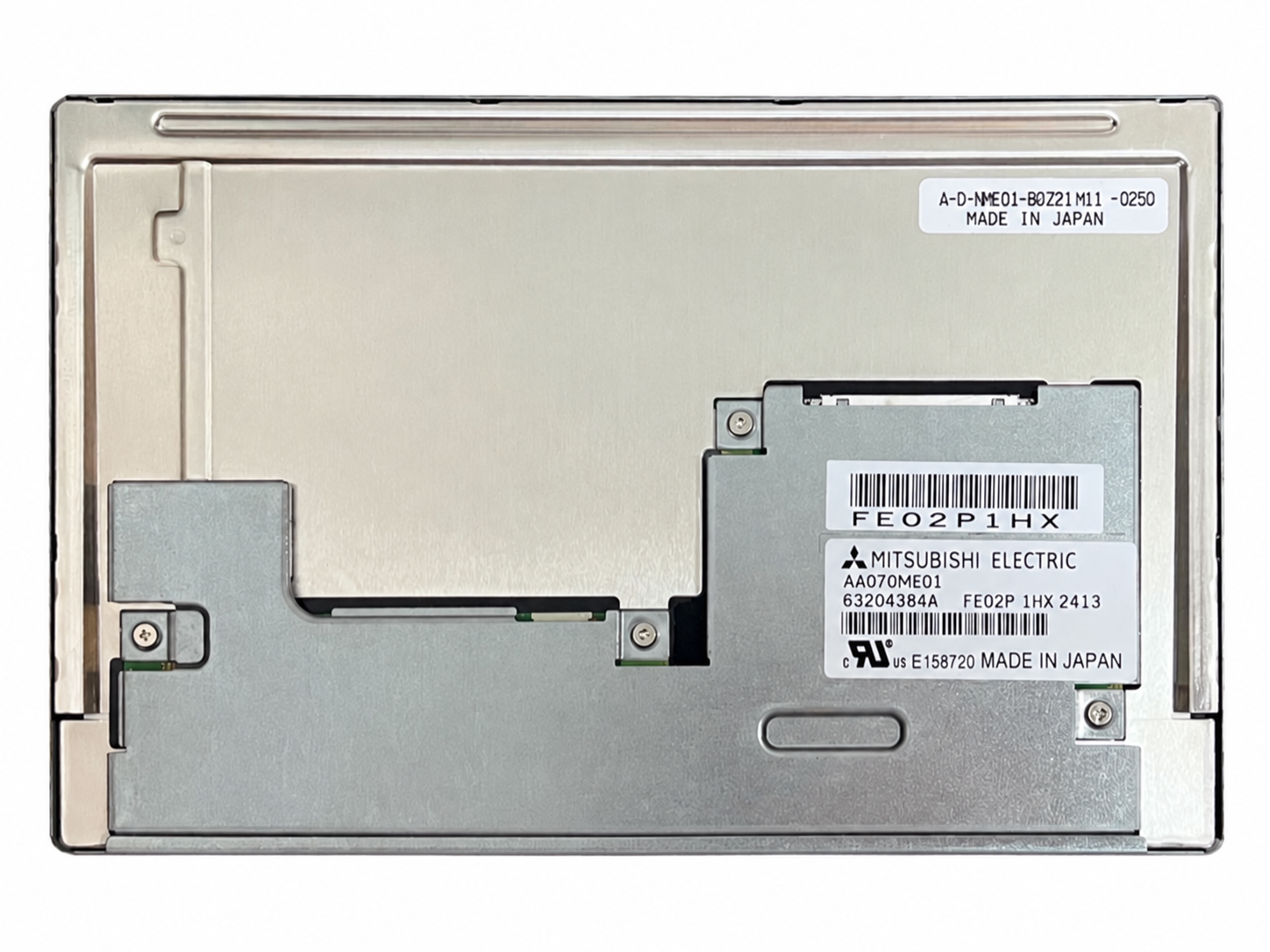 AA070ME01 rear-view reference with model label and circuit board