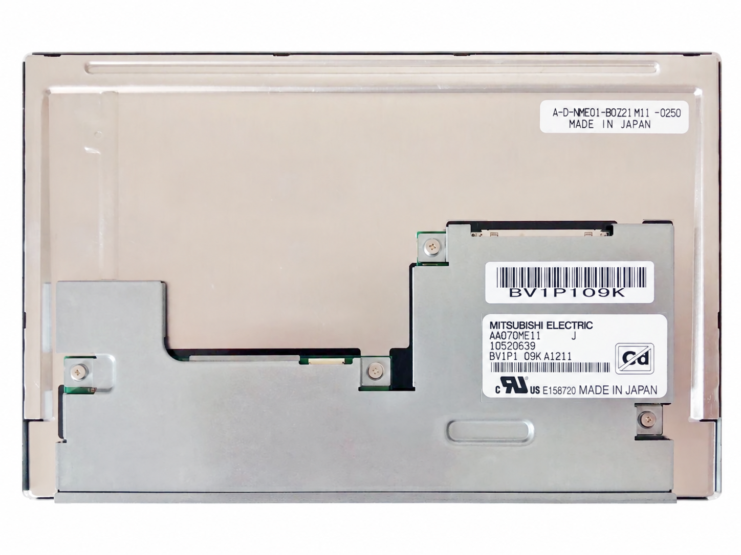 AA070ME11 rear-view reference with model label and circuit board