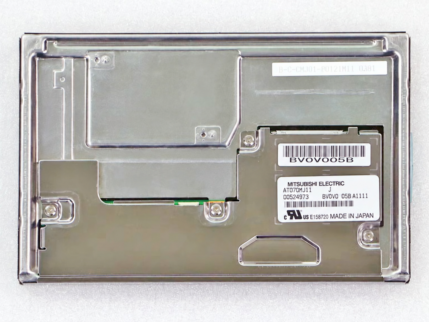 AT070MJ11 rear-view reference with model label and circuit board