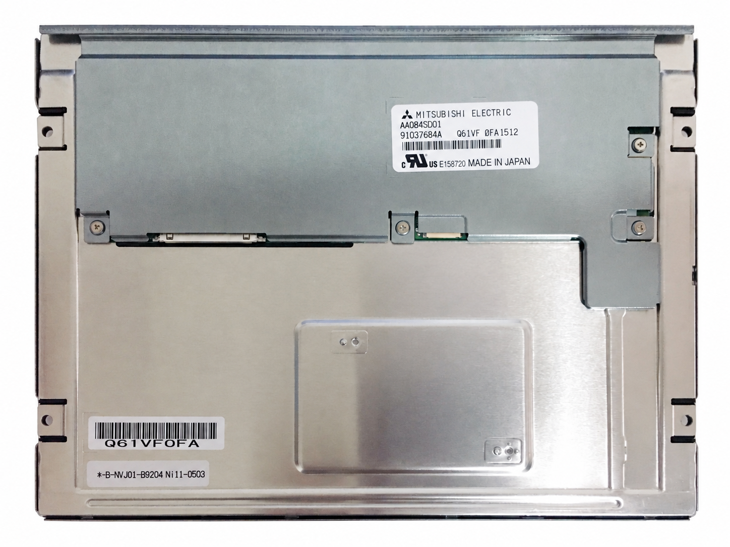 AA084SD01 rear-view reference with model label and circuit board
