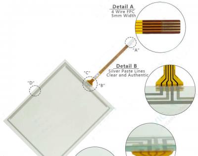 Amt9532 5.7"4-wire resistive touch screen,Suitable for 5.7-inch Industrial LCD