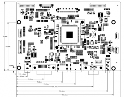 FPD-UHD driver board with 1 VGA and 1 DVI connection Port 1 HDMI and 1 DP,