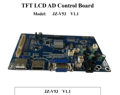 JZ-V53 V1.1 TFT LCD AD Control Board