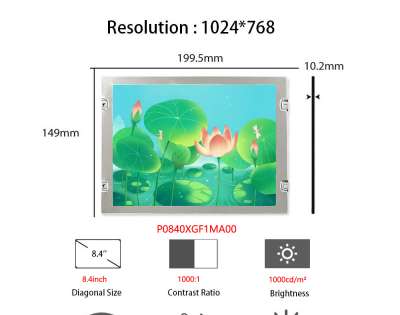 Tianma 8.4-inch High Brightness LCD Display P0840XGF1MA00 - 1000cd/m²