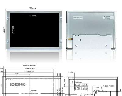 Tianma 8" P0800WVF1MA00 LCD Display – 1000nits, LVDS, Wide Temp (-30~80°C)