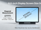 What is the size of an 8.0-inch display screen? 