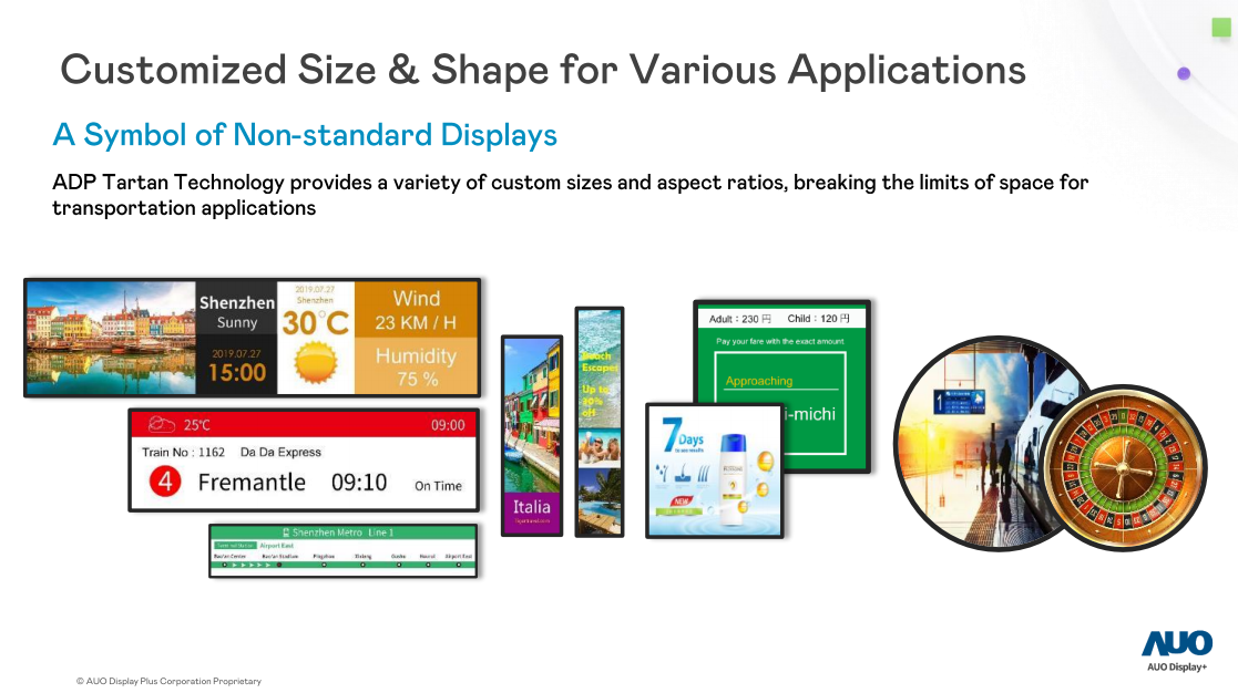 ADP Tartan Technology's non-standard display customization capability